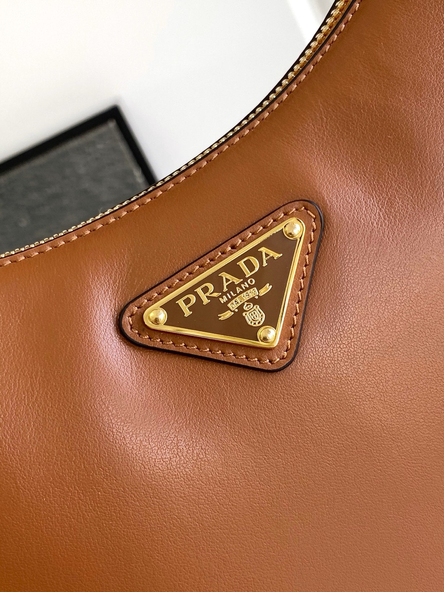 Prada Arque Hobo Bag – Cognac Brown