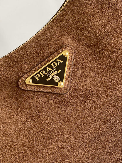 Prada Arque Hobo Bag – Tobacco Suede