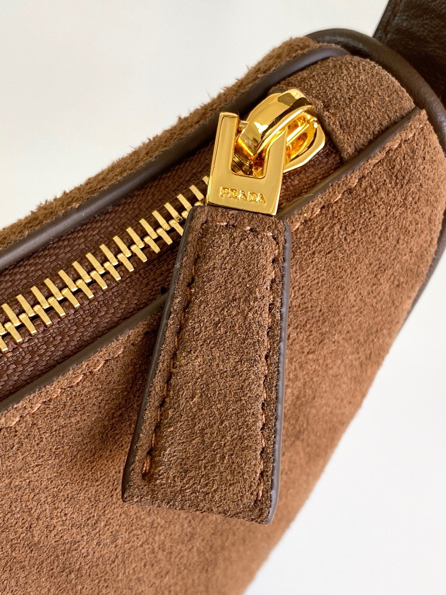 Prada Arque Hobo Bag – Tobacco Suede