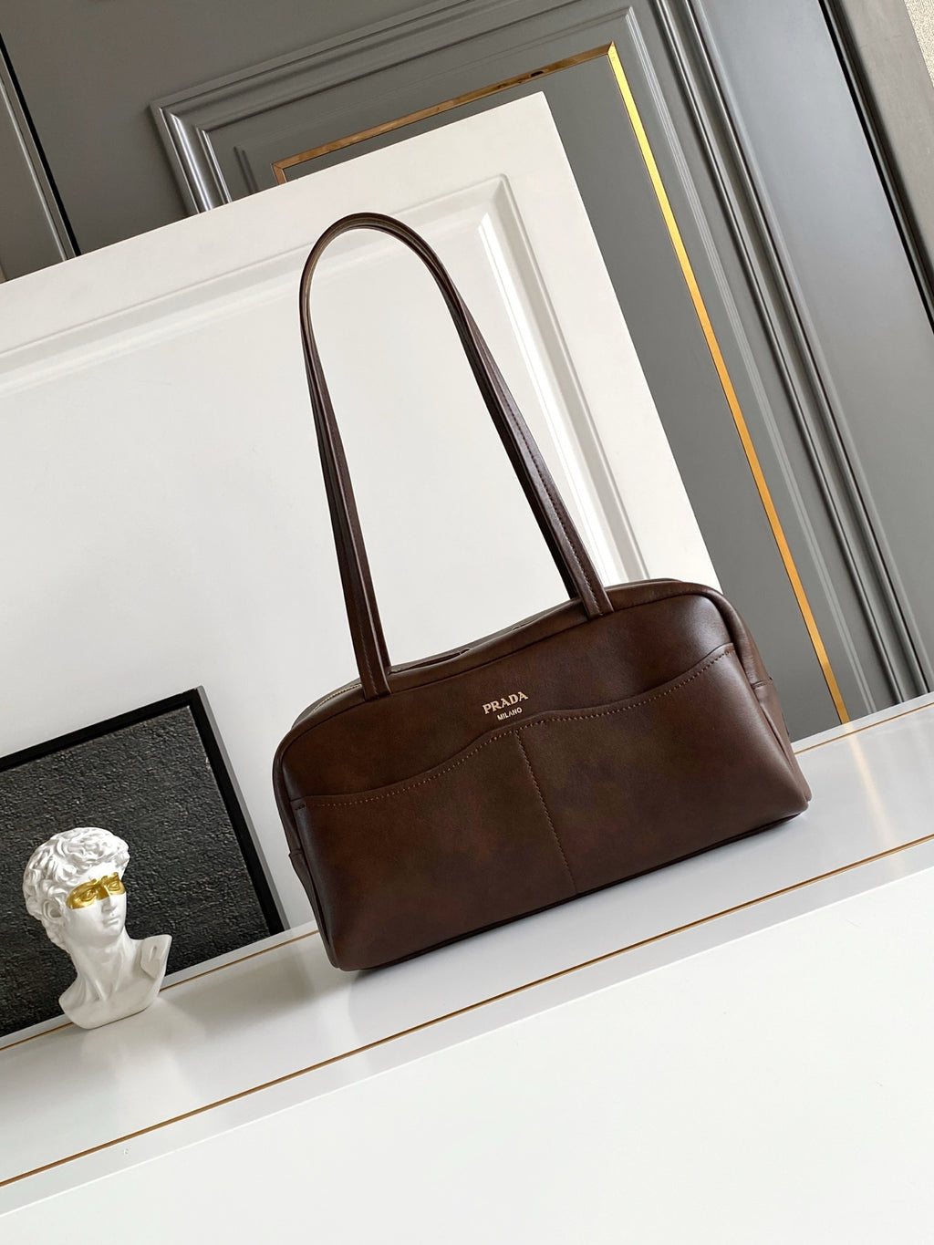 Prada Carry Bowling Bag – Dark Brown