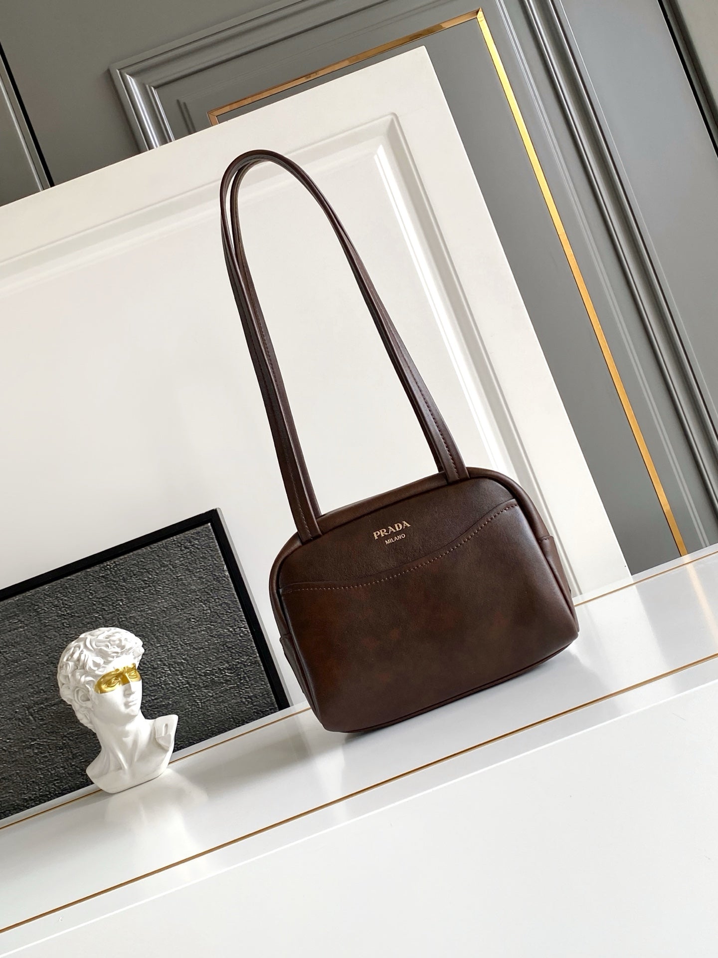 Prada Carry Mini Bag – Dark Brown