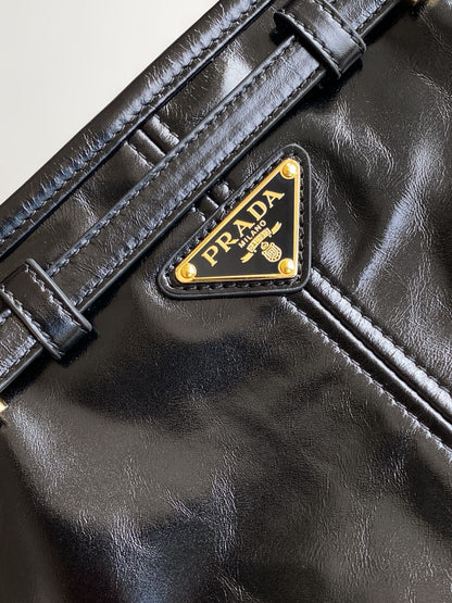 Prada Bonnie Bag – Black Glazed Leather