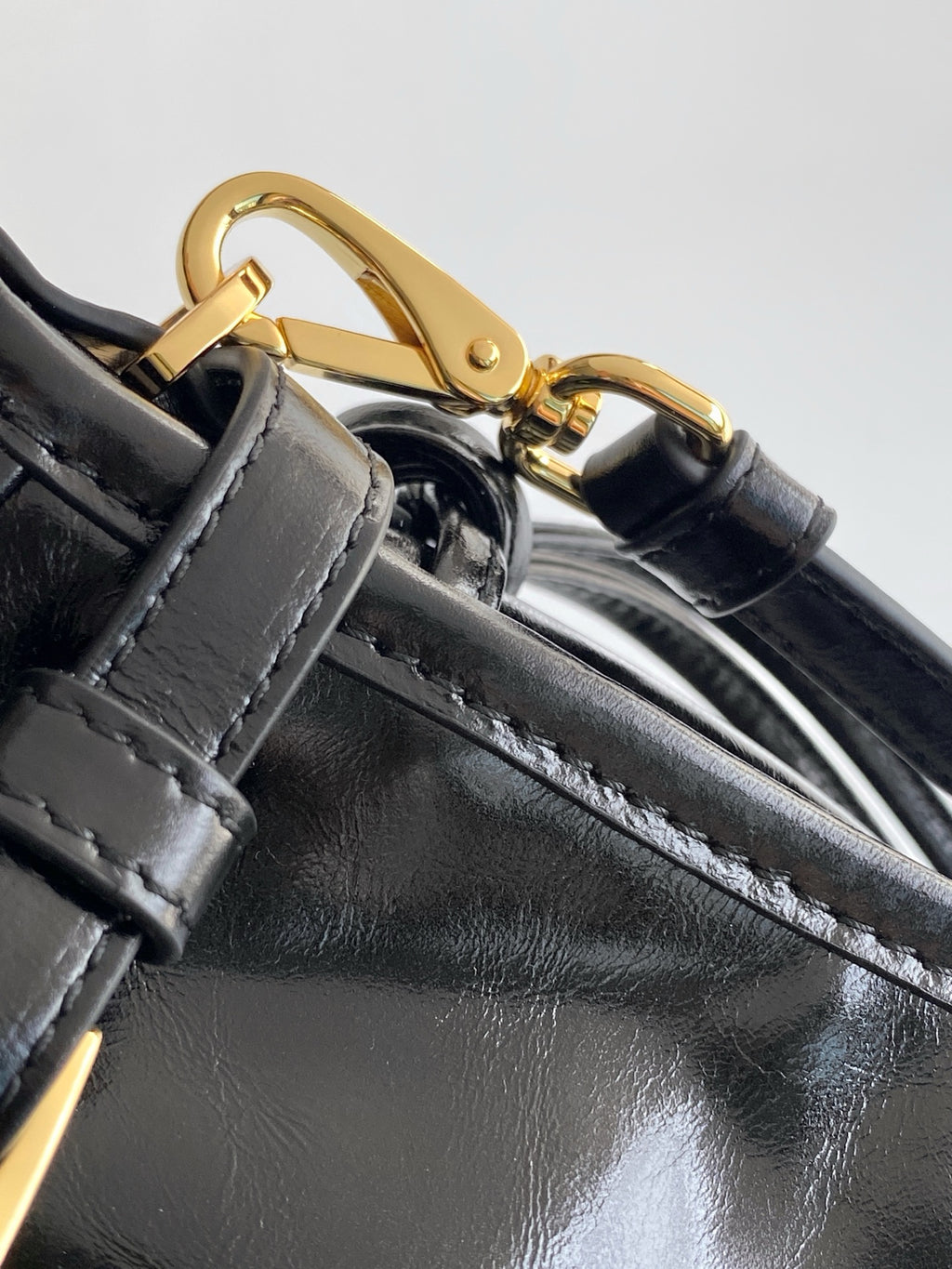 Prada Bonnie Bag – Black Glazed Leather
