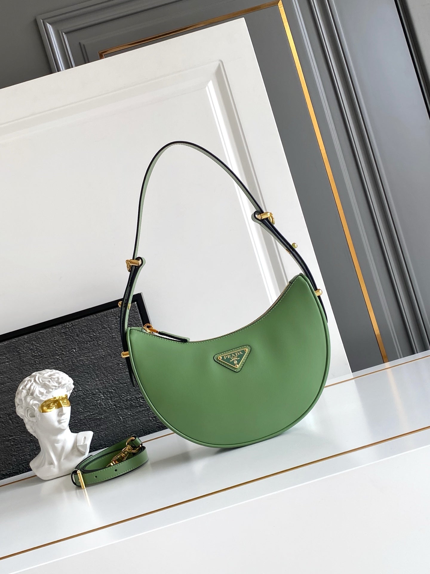 Prada Arque Hobo Bag – Sage Green