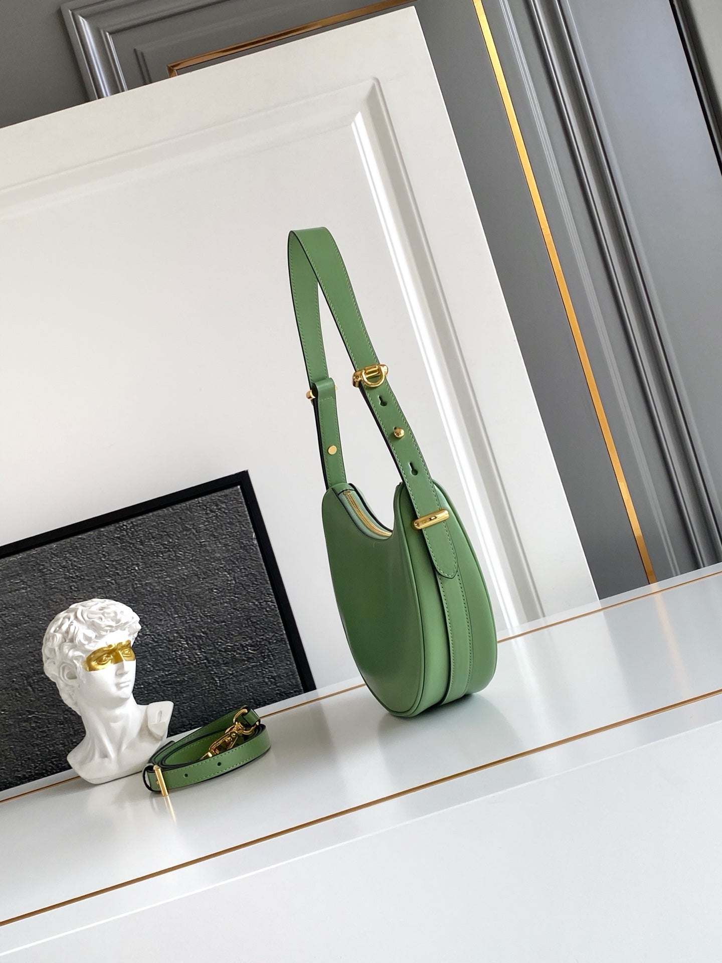 Prada Arque Hobo Bag – Sage Green