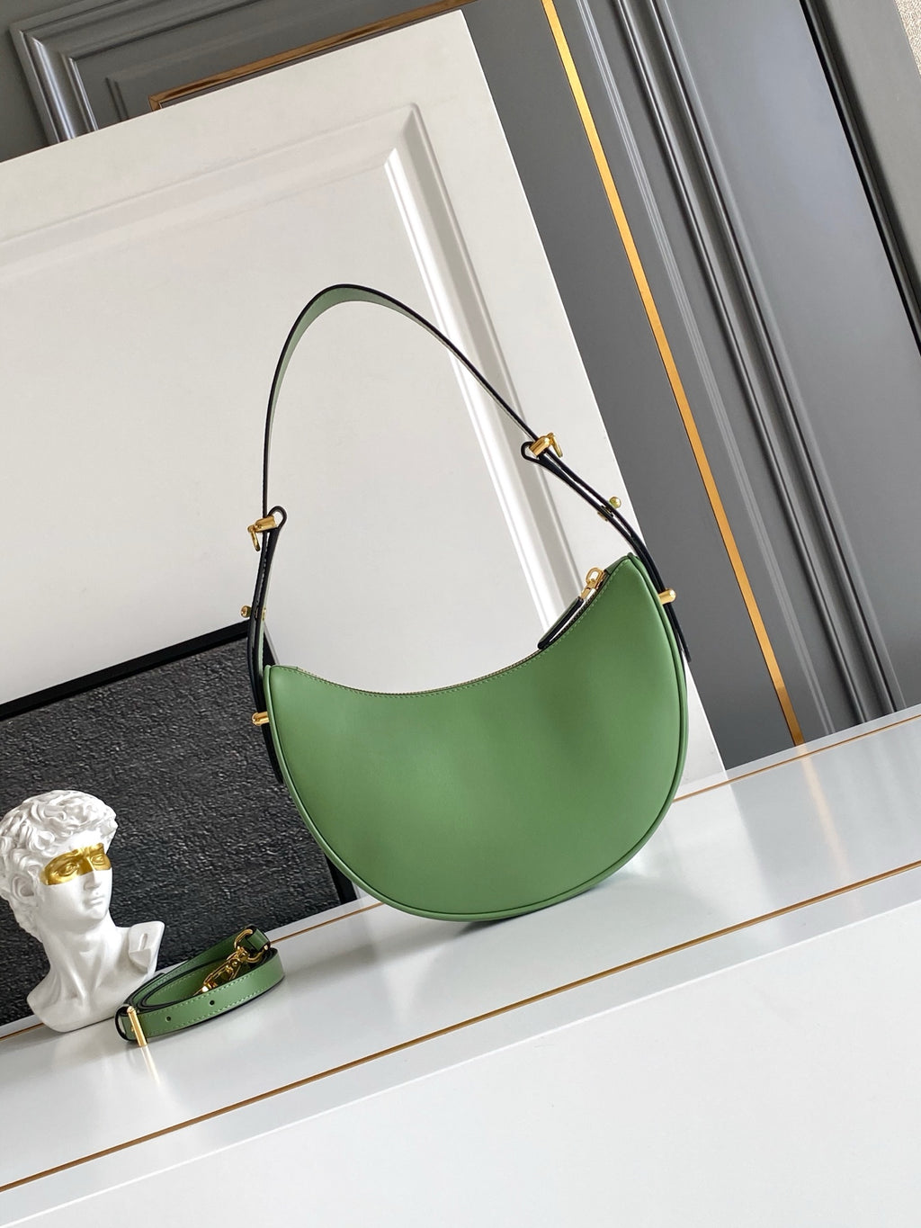 Prada Arque Hobo Bag – Sage Green