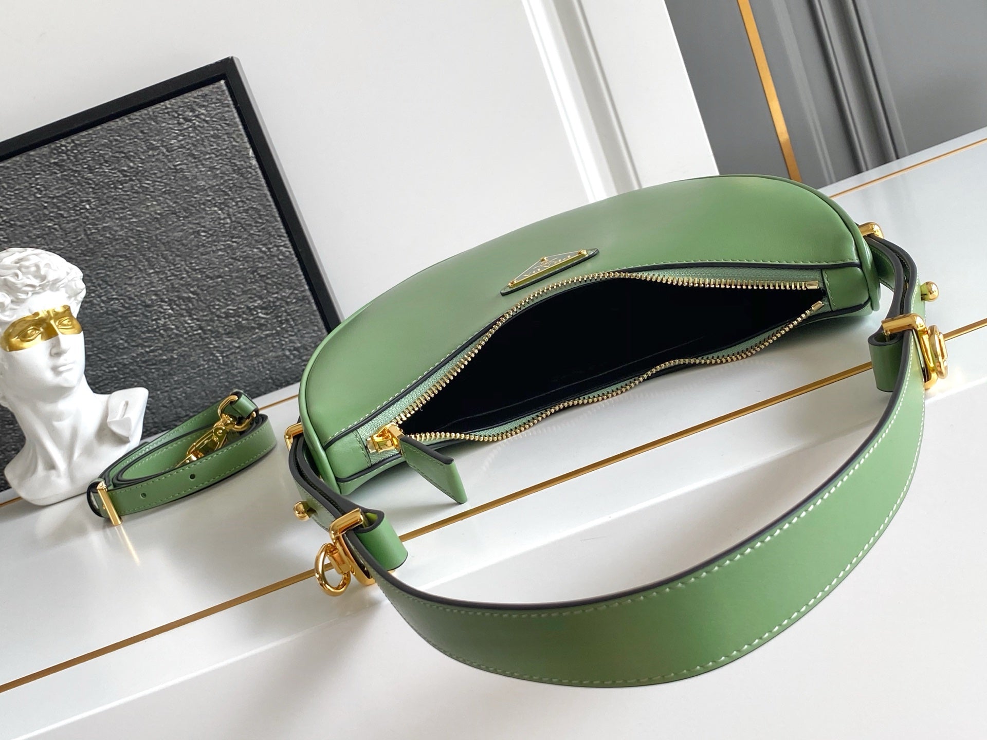 Prada Arque Hobo Bag – Sage Green