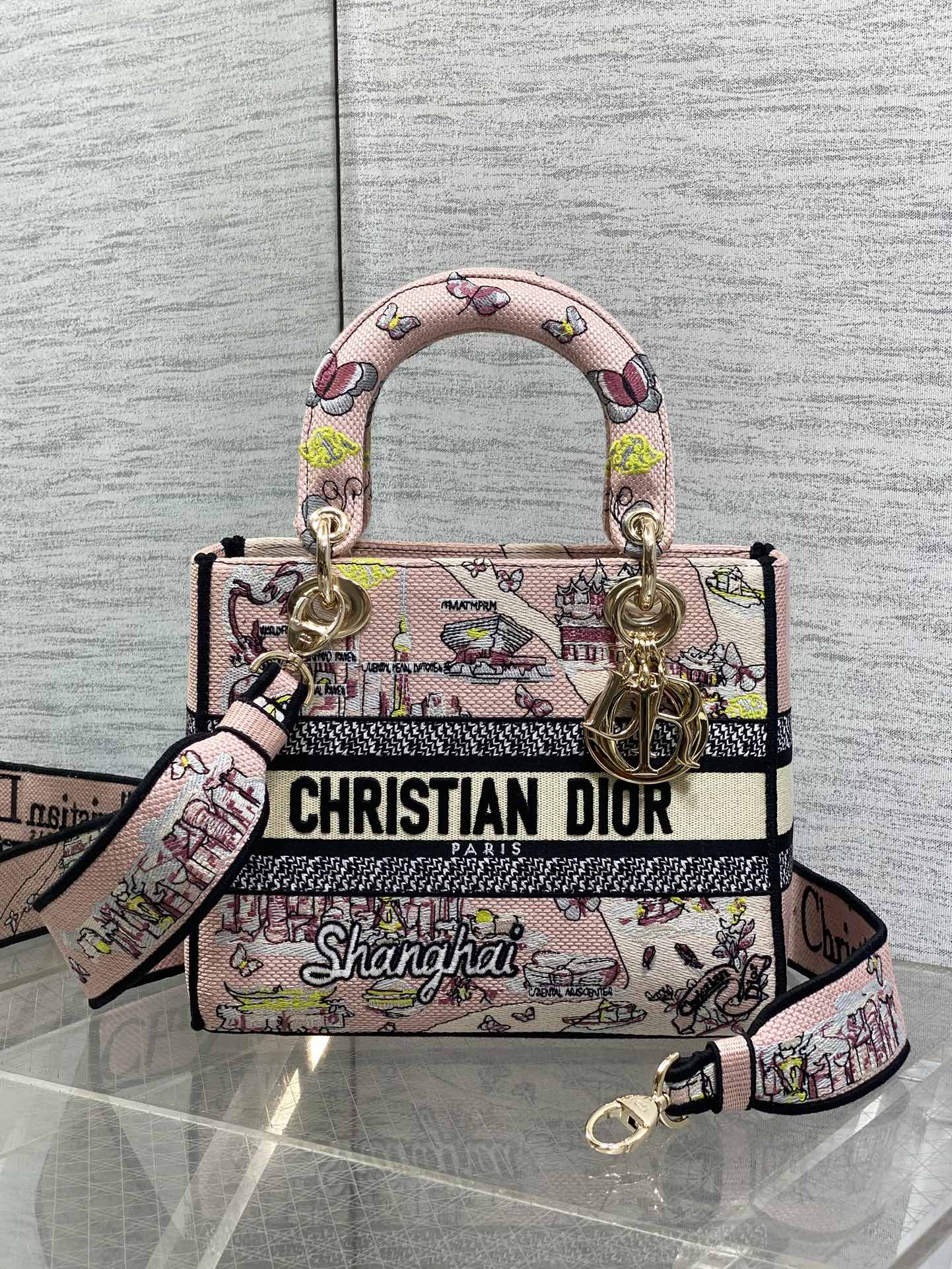 Dior Lady D-Lite Bag – Shanghai Butterfly Embroidery (Pink / Multicolour)
