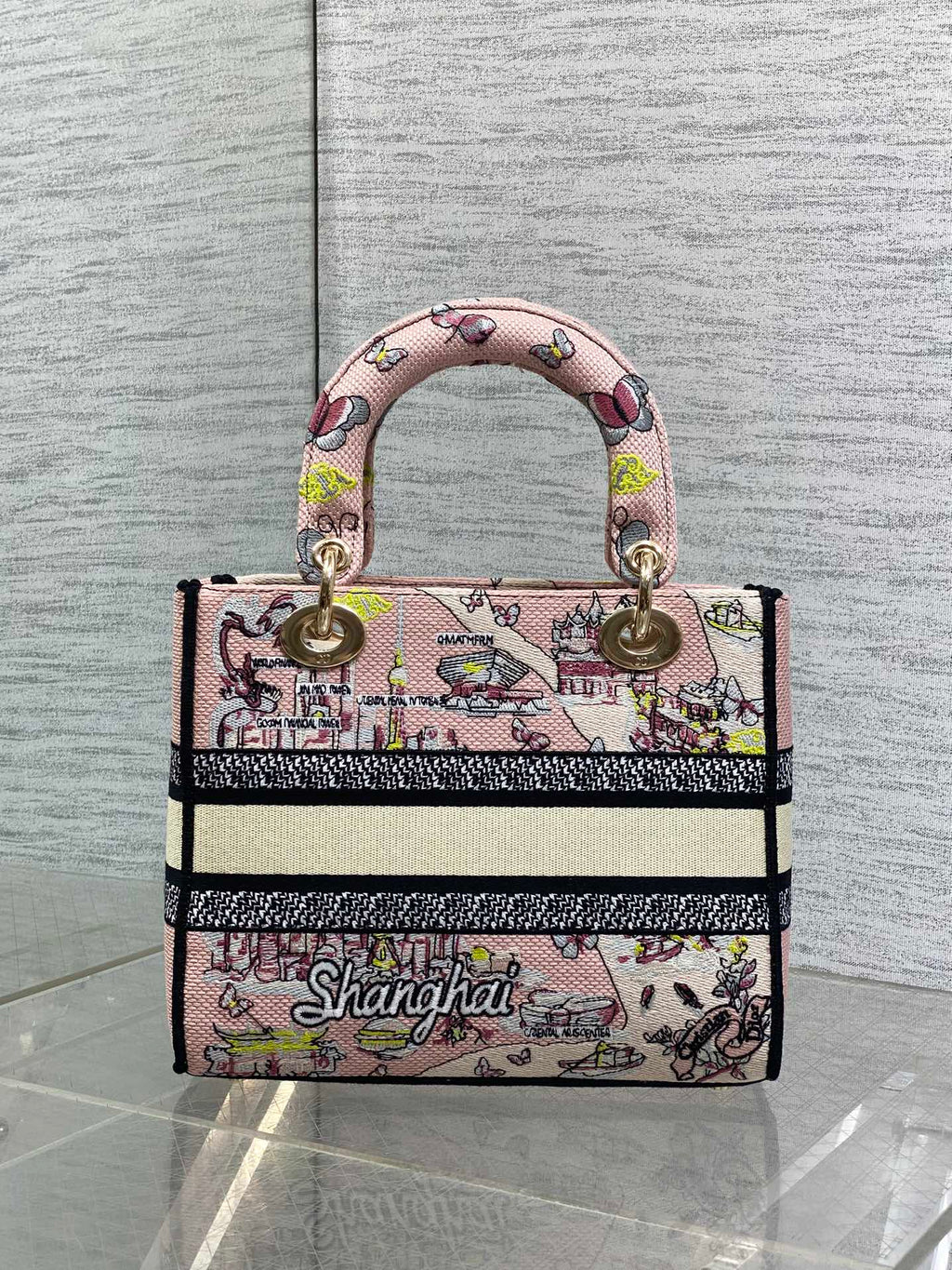 Dior Lady D-Lite Bag – Shanghai Butterfly Embroidery (Pink / Multicolour)