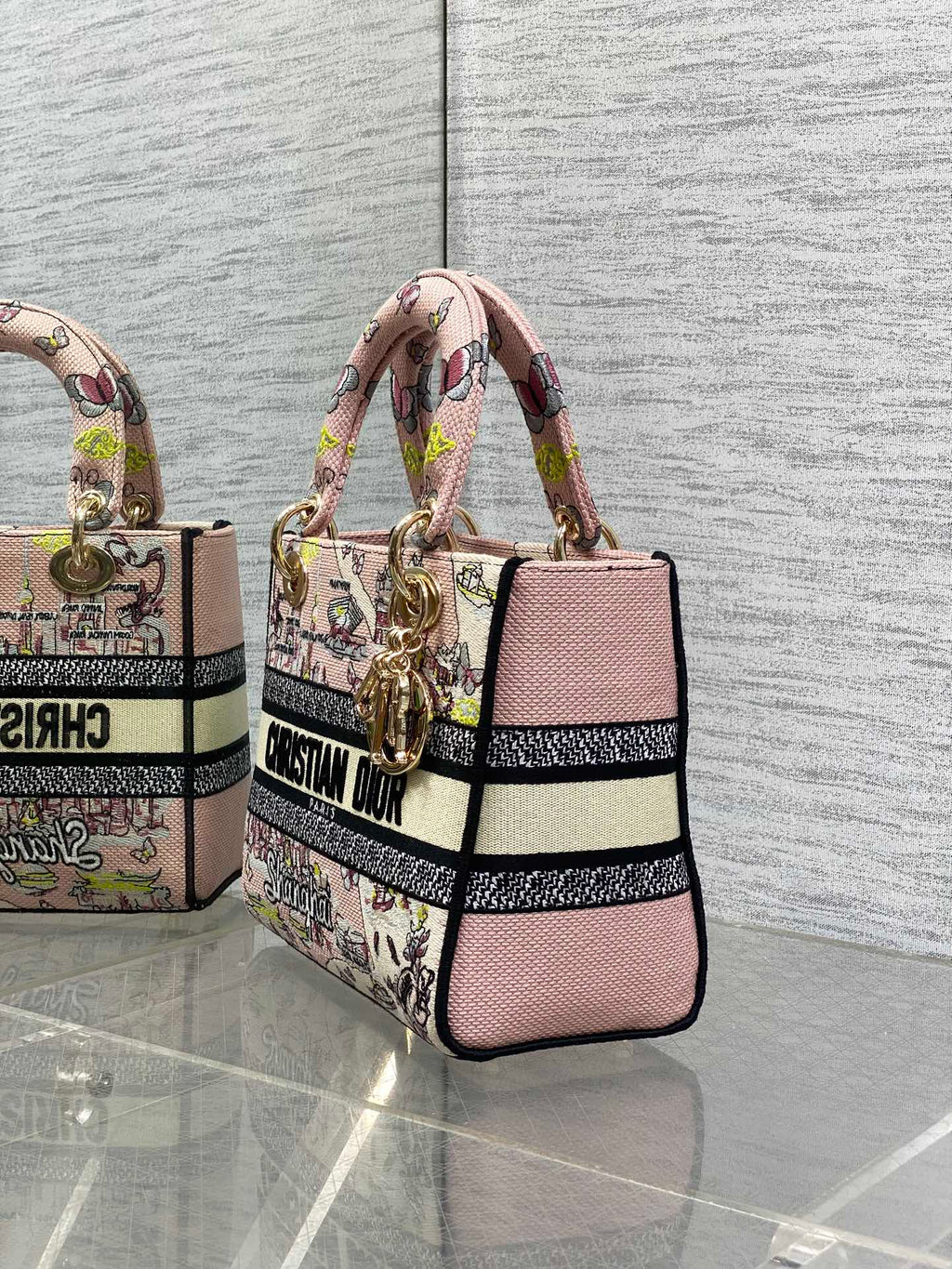 Dior Lady D-Lite Bag – Shanghai Butterfly Embroidery (Pink / Multicolour)