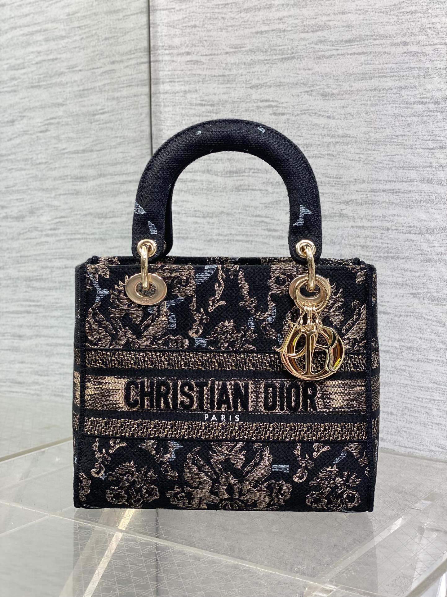 Dior Lady D-Lite Bag – Animal Toile de Jouy Embroidery (Black / Gold)