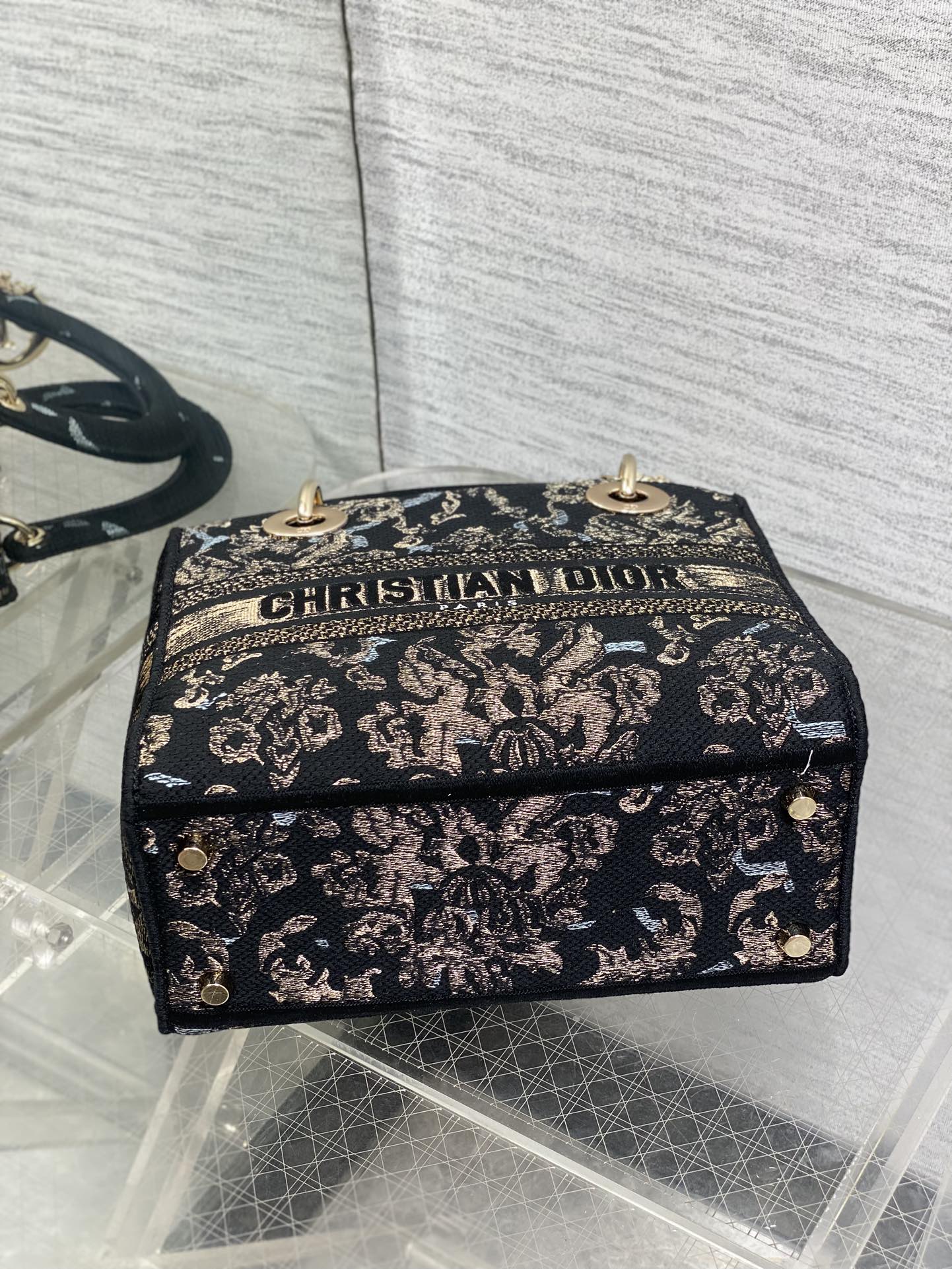 Dior Lady D-Lite Bag – Animal Toile de Jouy Embroidery (Black / Gold)