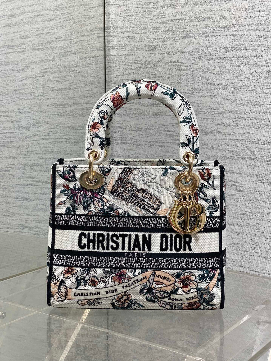 Dior Lady D-Lite Bag – Theatrum Mundi Floral Embroidery (Ecru / Multicolour)