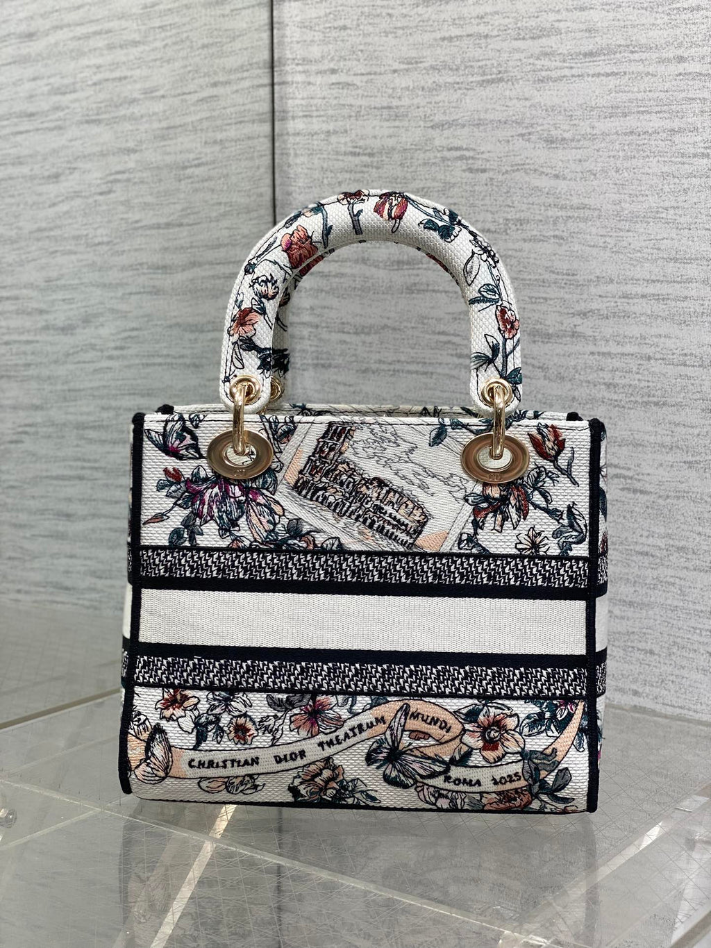 Dior Lady D-Lite Bag – Theatrum Mundi Floral Embroidery (Ecru / Multicolour)