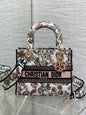 Dior Lady D-Lite Bag – Botanical Floral Embroidery (White / Pink & Green)