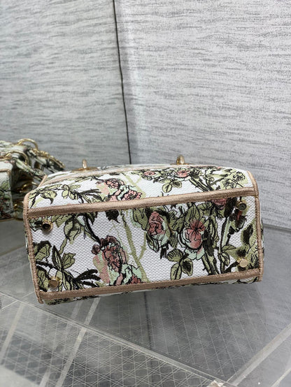 Dior Lady D-Lite Bag – Granville Rose Embroidery (Oat / Vintage Green)