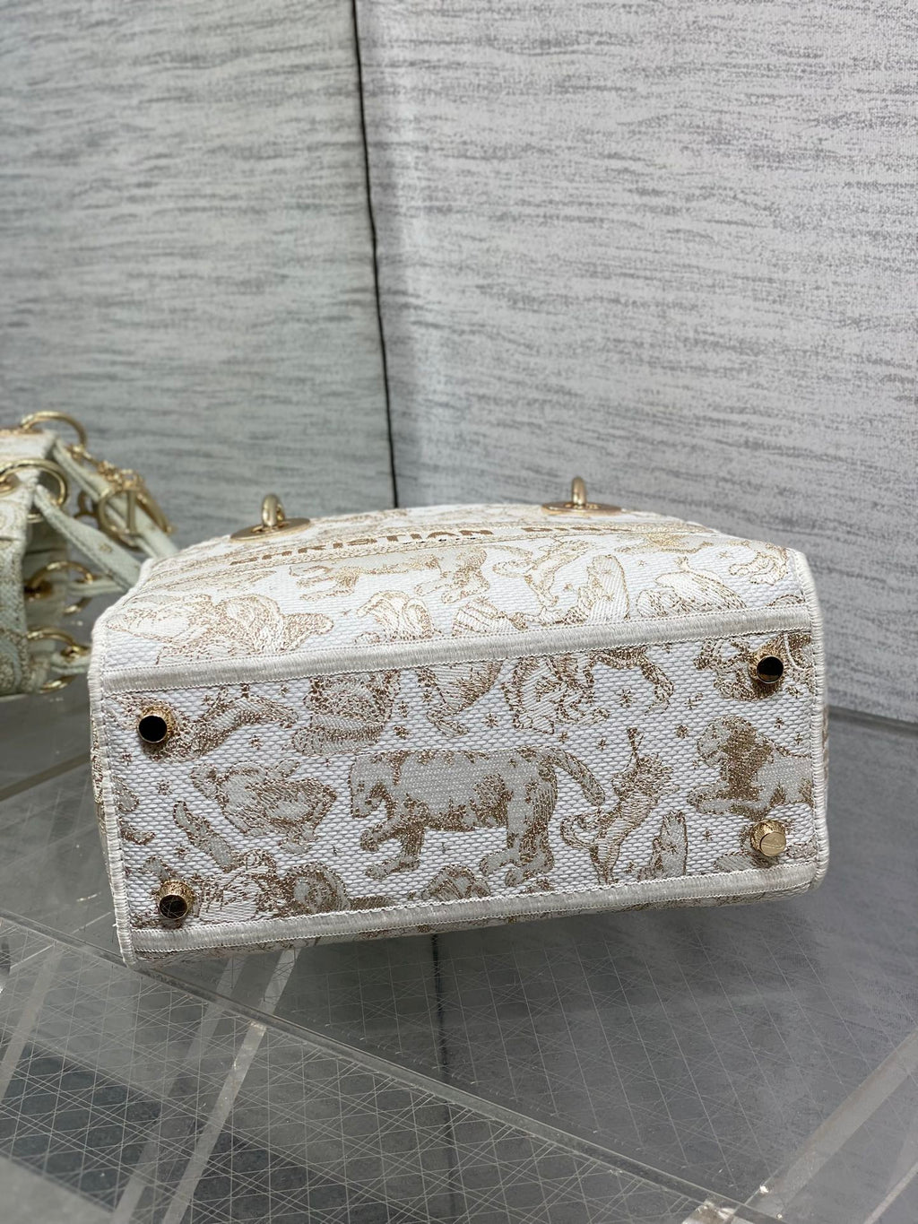 Dior Lady D-Lite Bag – Jungle Animal Constellation Embroidery (White / Gold Thread)