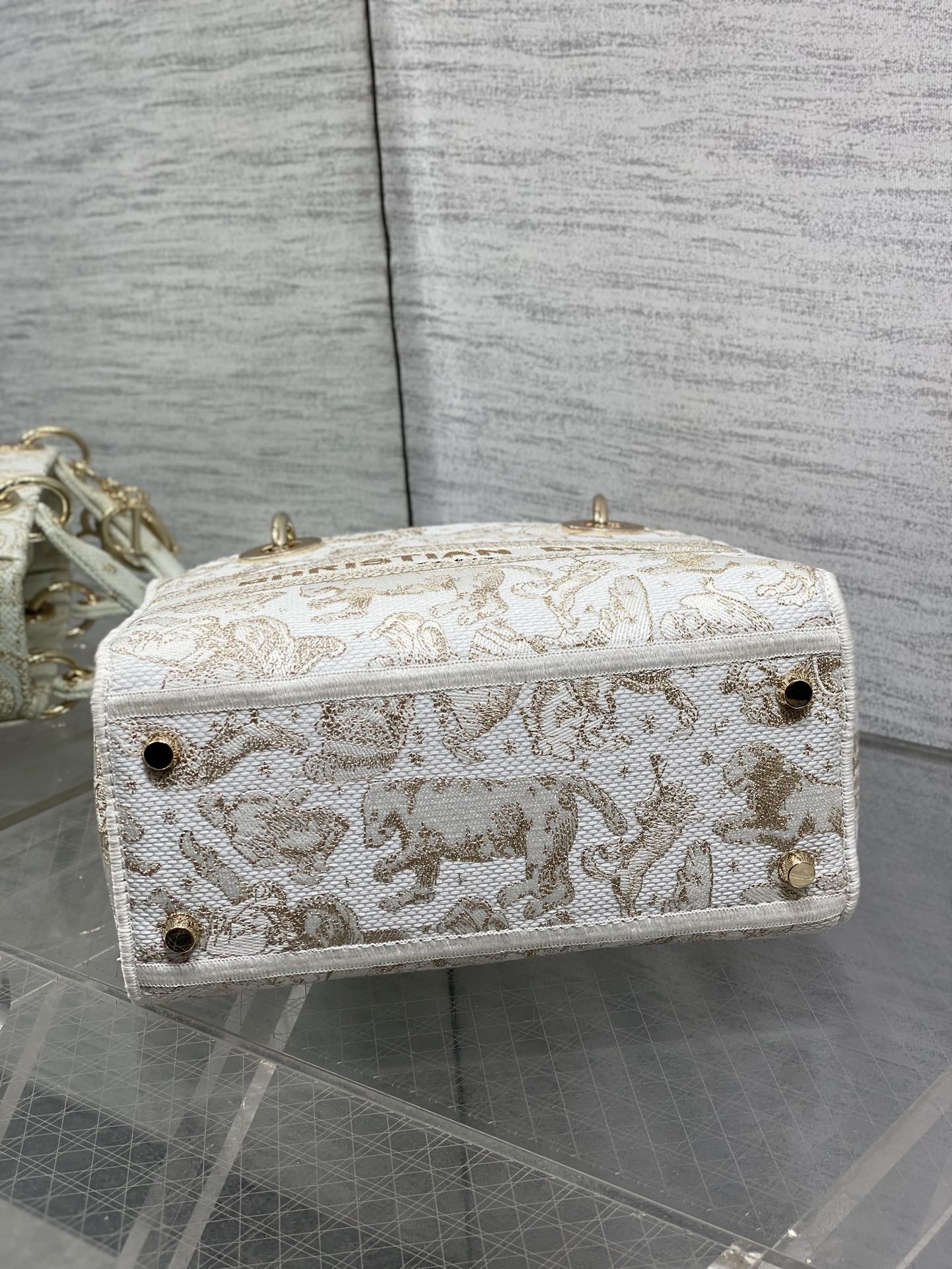 Dior Lady D-Lite Bag – Jungle Animal Constellation Embroidery (White / Gold Thread)