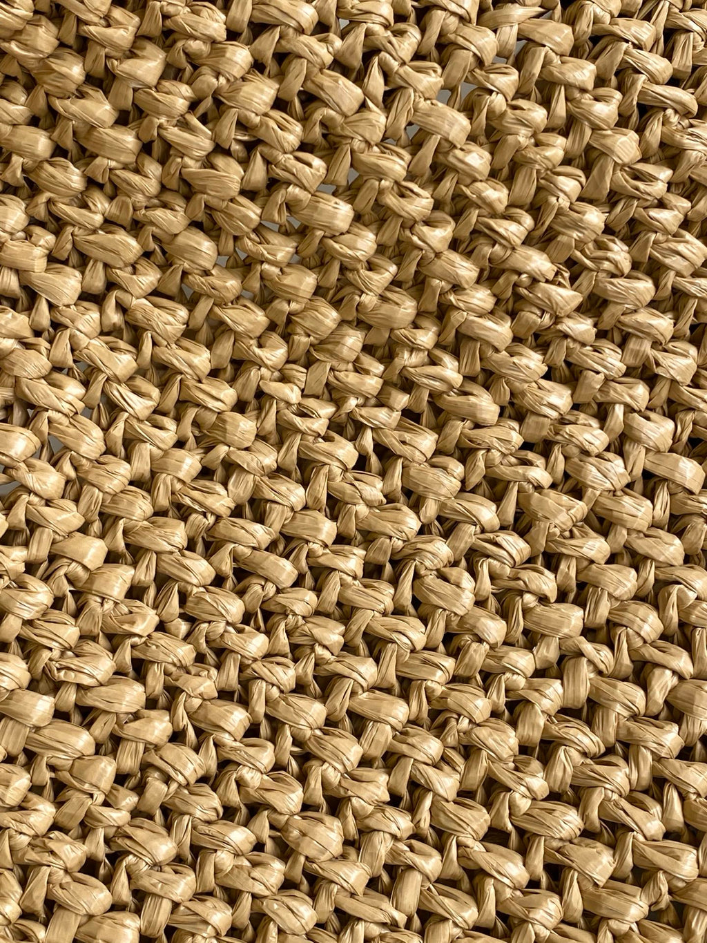 Prada Large Raffia Crochet Tote Bag with Embroidered Logo — Natural
