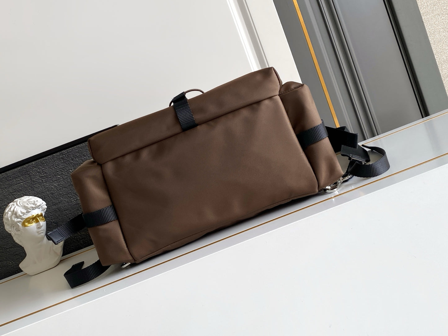 Prada Explore Backpack in Re-Nylon and Leather — Brown