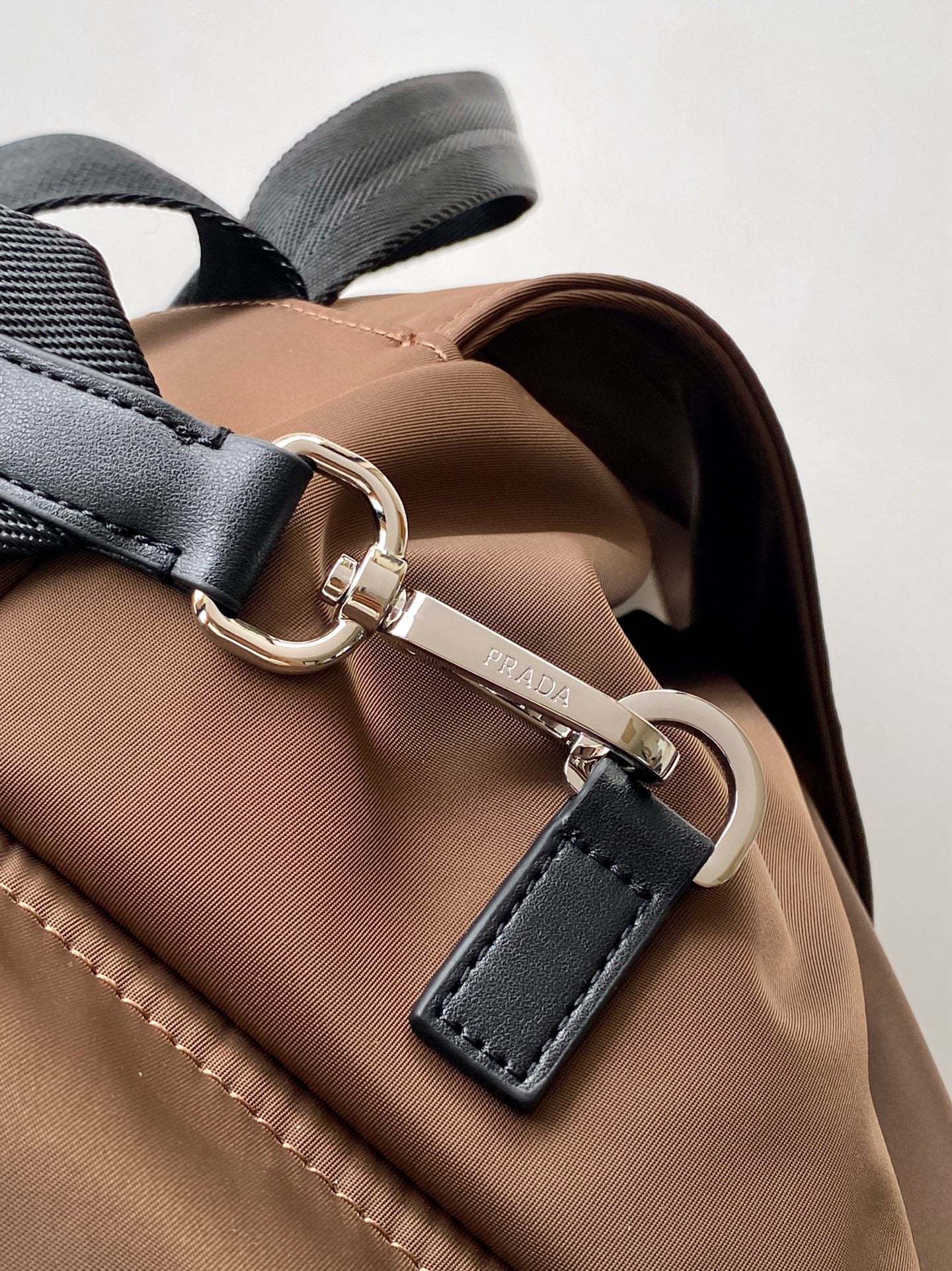 Prada Explore Backpack in Re-Nylon and Leather — Brown