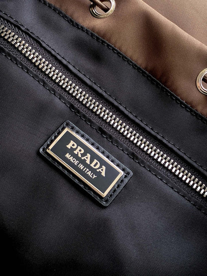 Prada Explore Backpack in Re-Nylon and Leather — Brown