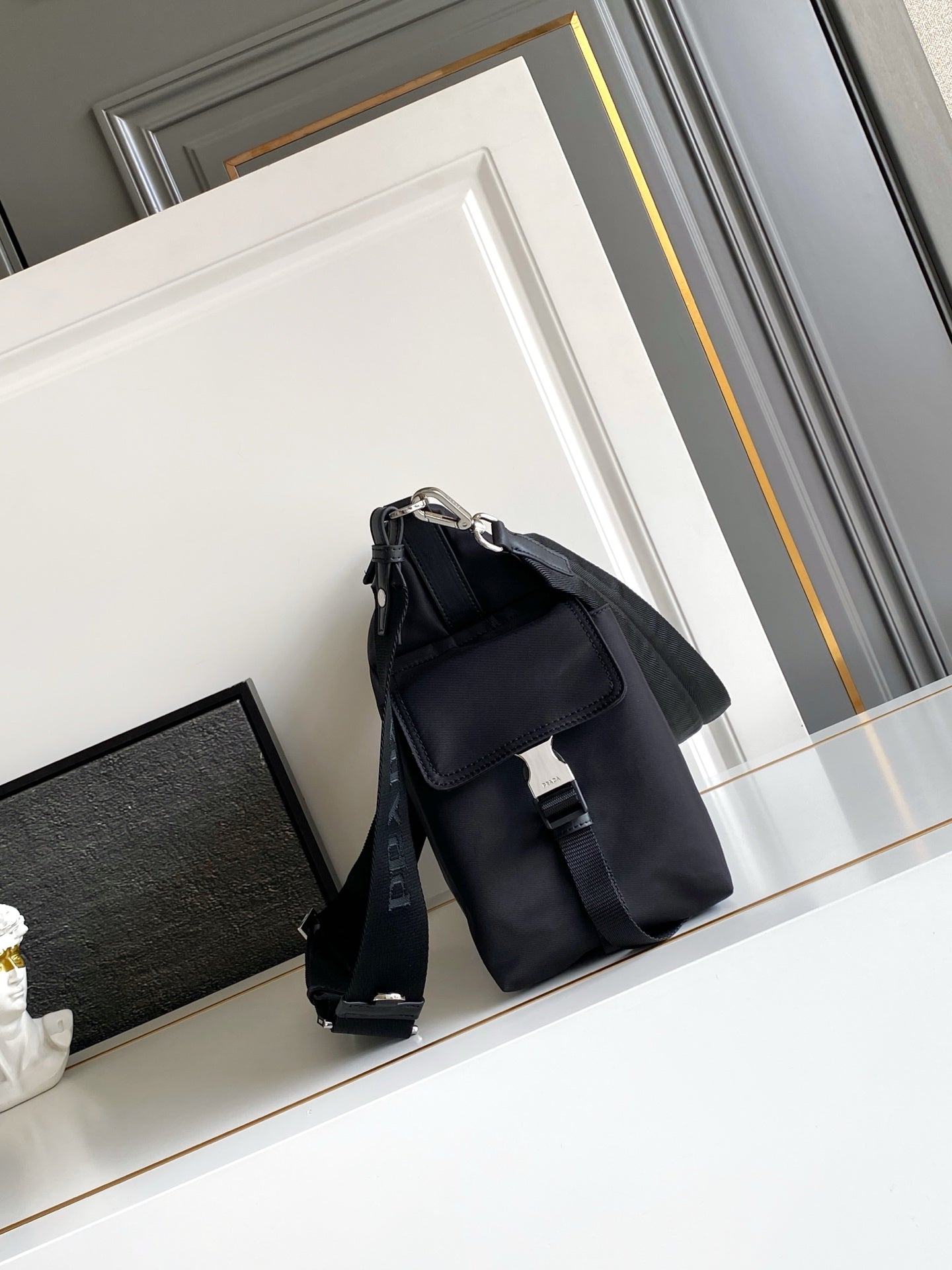 Prada Explore Hobo Bag in Re-Nylon and Leather — Black
