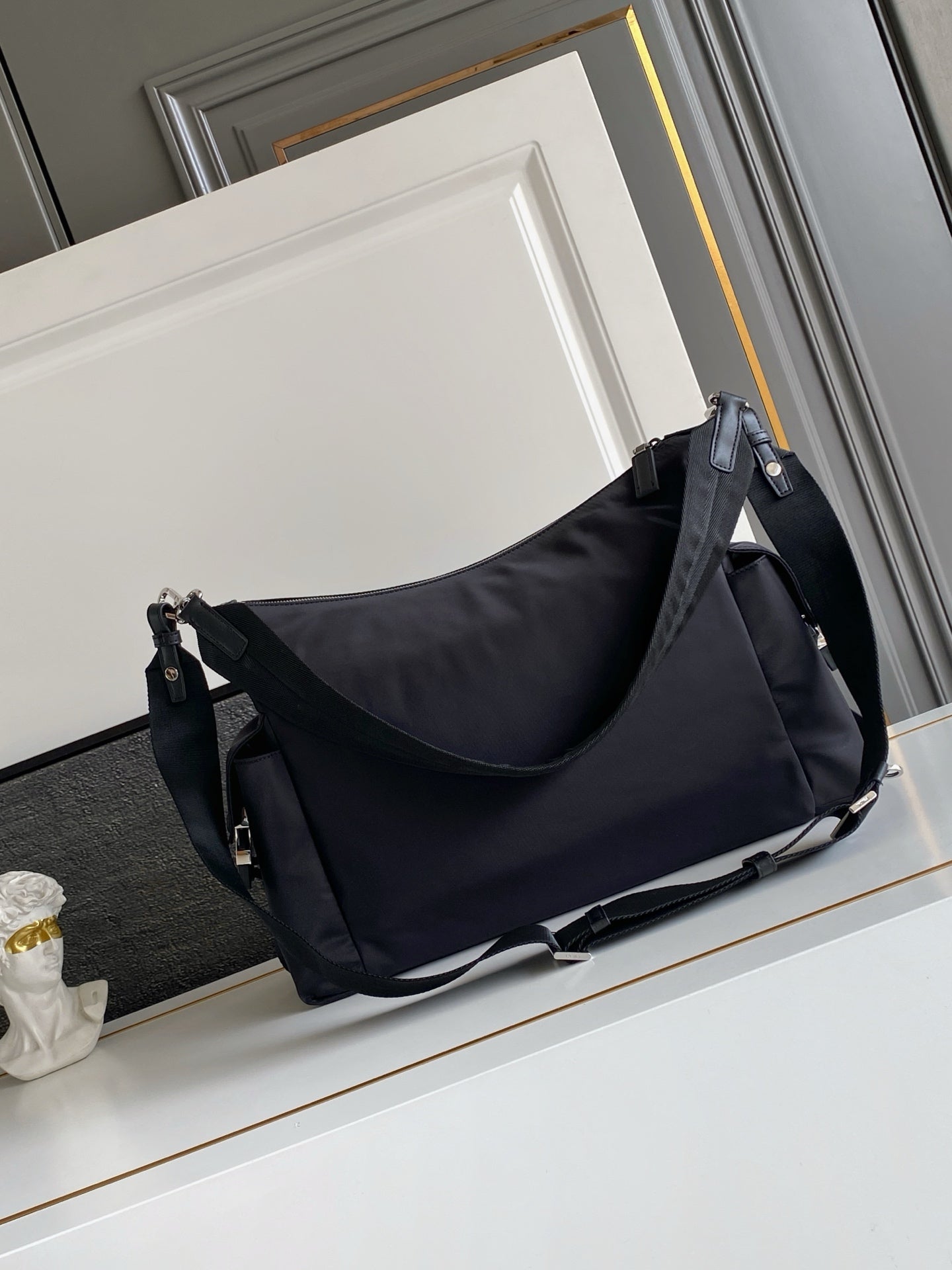 Prada Explore Hobo Bag in Re-Nylon and Leather — Black