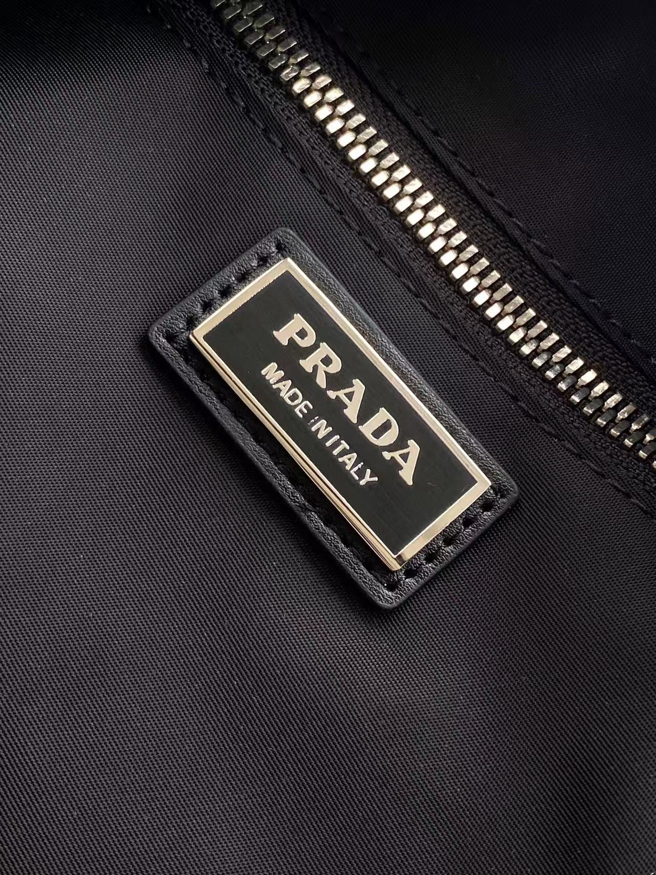 Prada Explore Shoulder Bag in Re-Nylon and Leather — Black