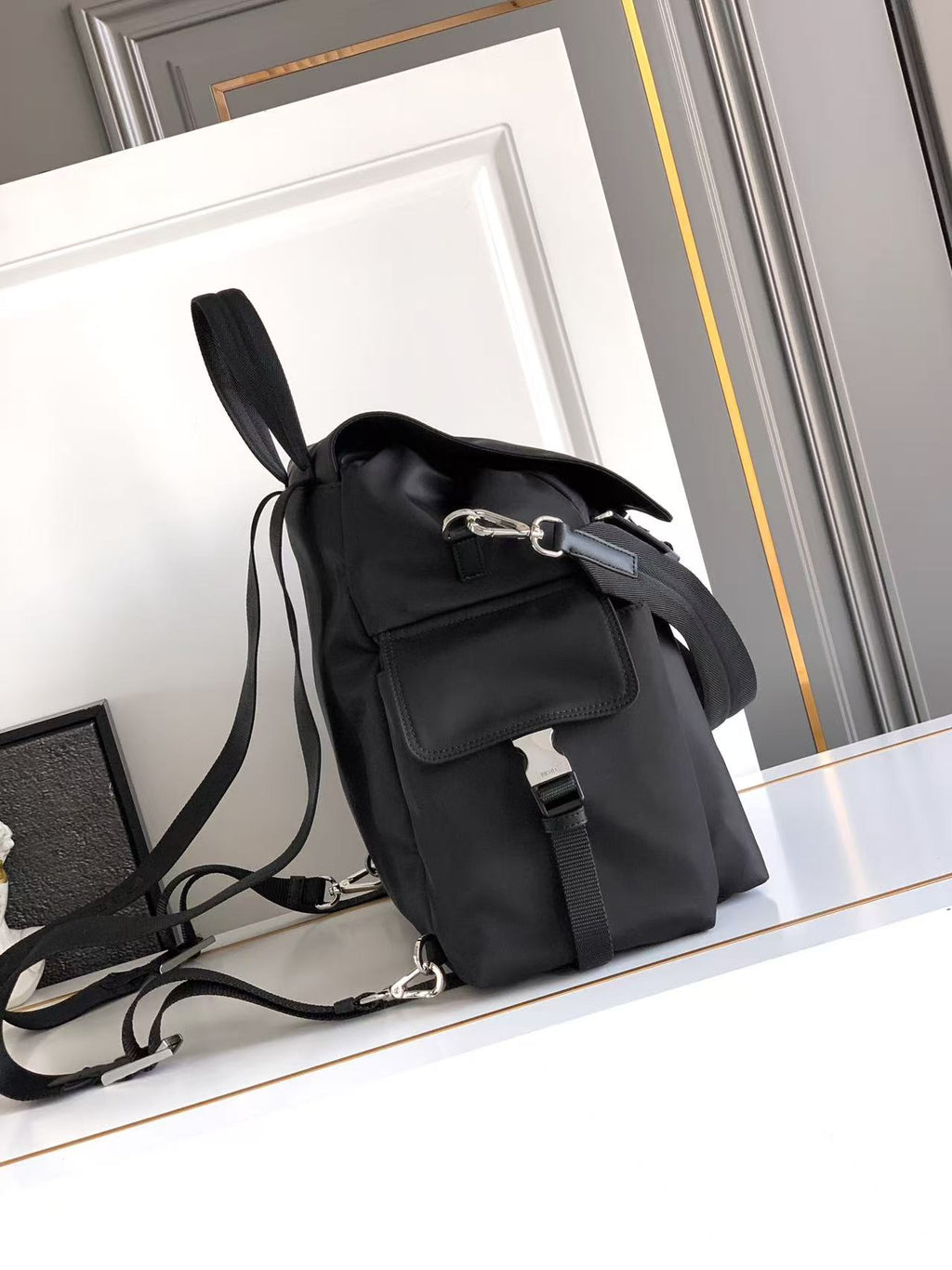 Prada Explore Backpack in Re-Nylon and Leather — Black