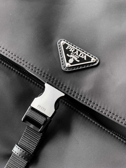Prada Explore Backpack in Re-Nylon and Leather — Black
