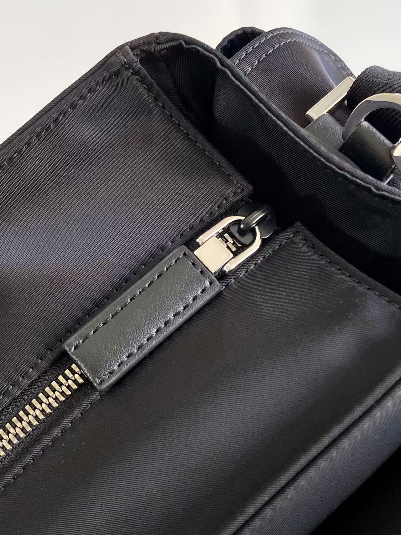 Prada Explore Messenger Bag in Re-Nylon and Leather — Black