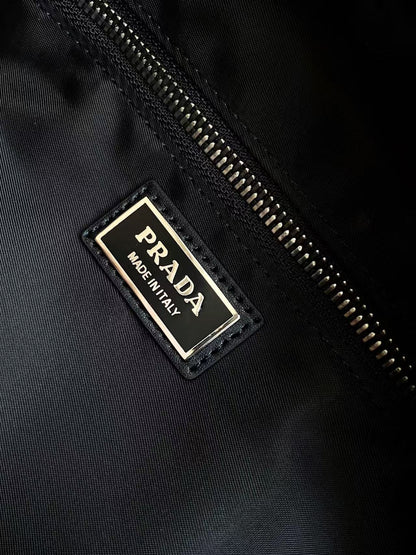 Prada Explore Messenger Bag in Re-Nylon and Leather — Black