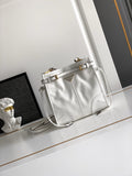 Prada Bonnie Shoulder Bag in Waxed Leather — White