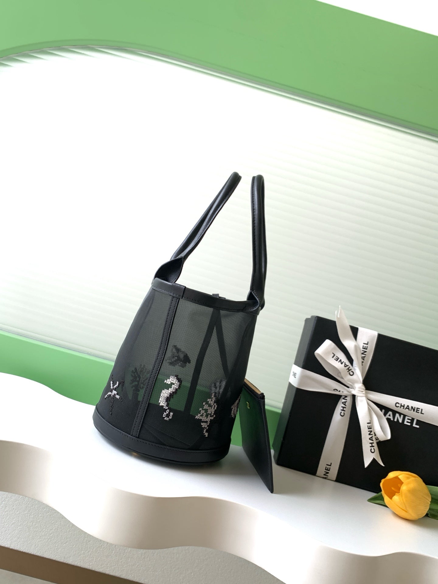 Chanel 26M Mesh Bucket Bag Black
