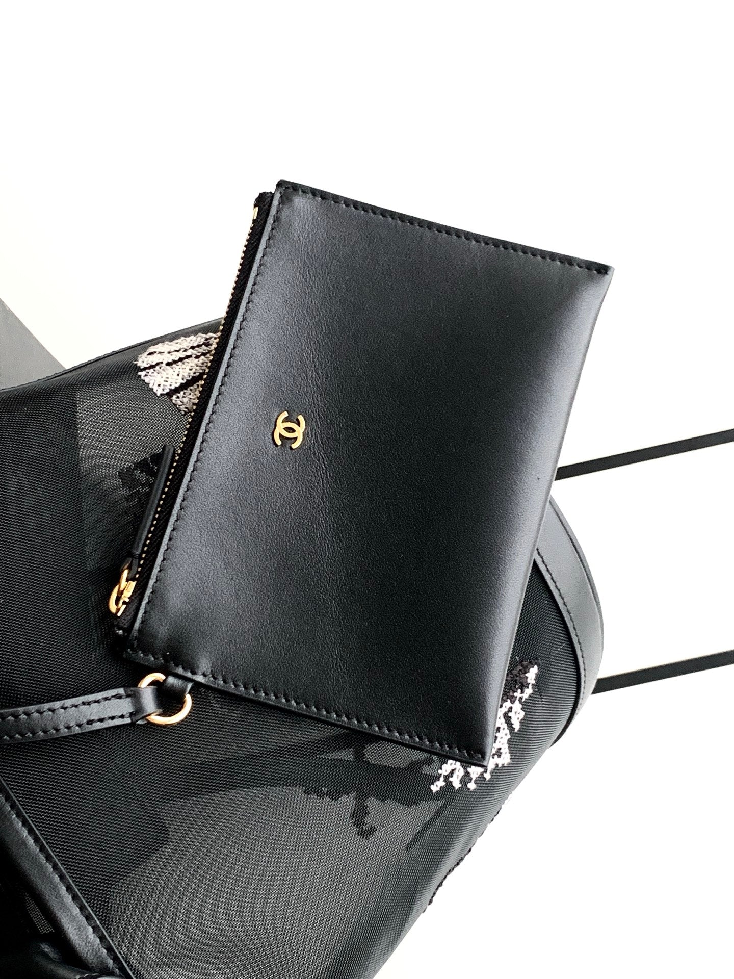 Chanel 26M Mesh Bucket Bag Black