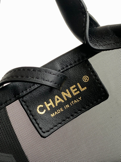 Chanel 26M Mesh Bucket Bag Black