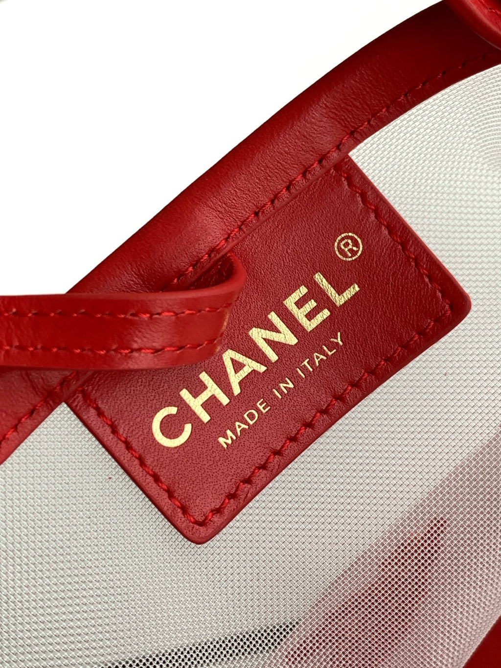 Chanel 26M Mesh Bucket Bag Red