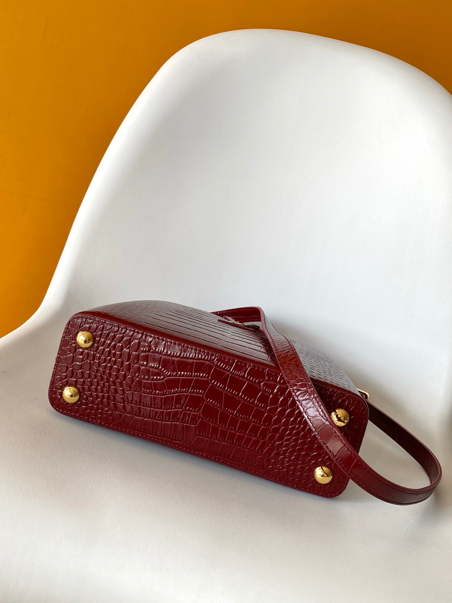 Louis Vuitton Capucines BB - Crocodile Embossed Leather Burgundy
