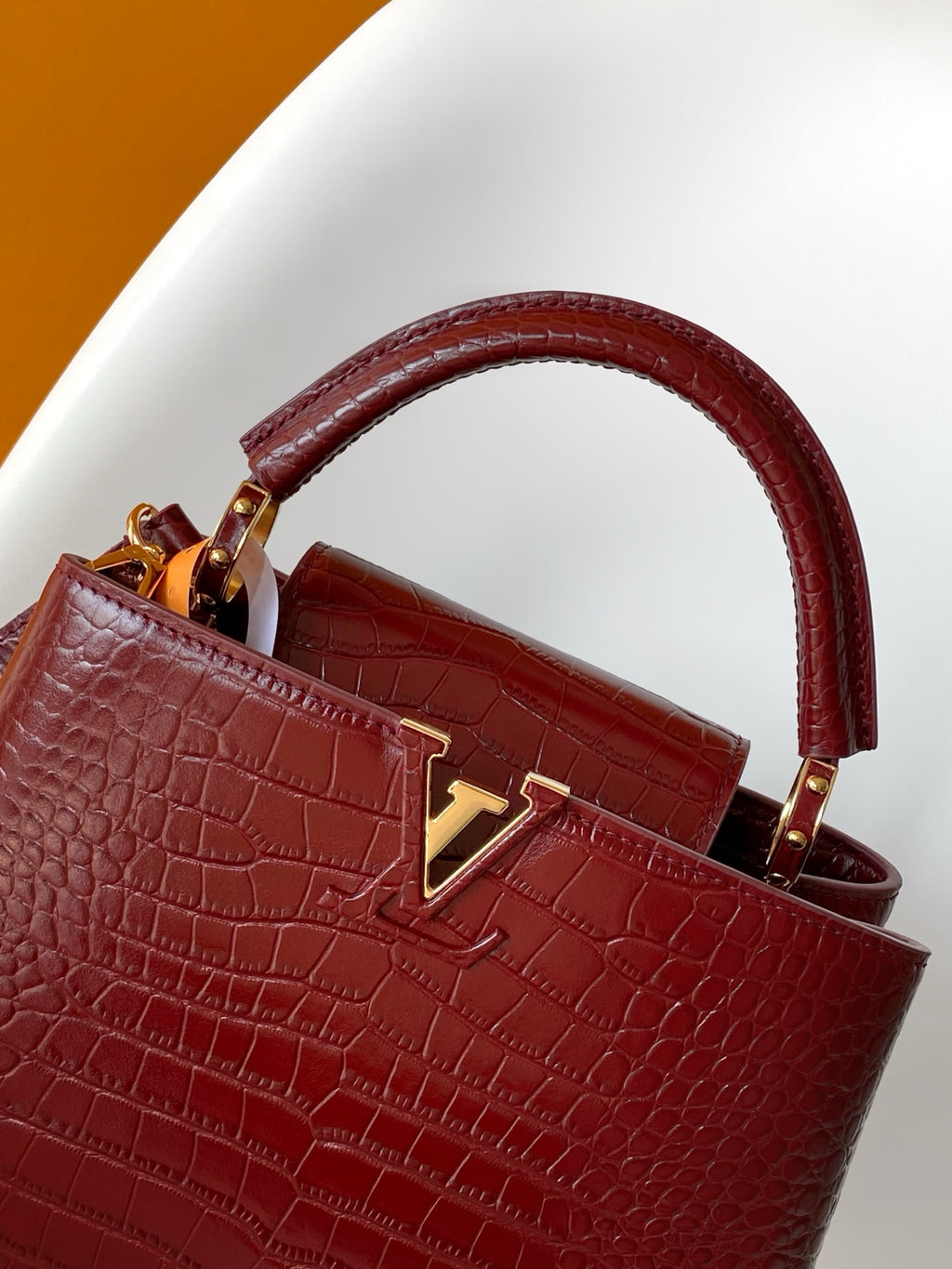 Louis Vuitton Capucines BB - Crocodile Embossed Leather Burgundy