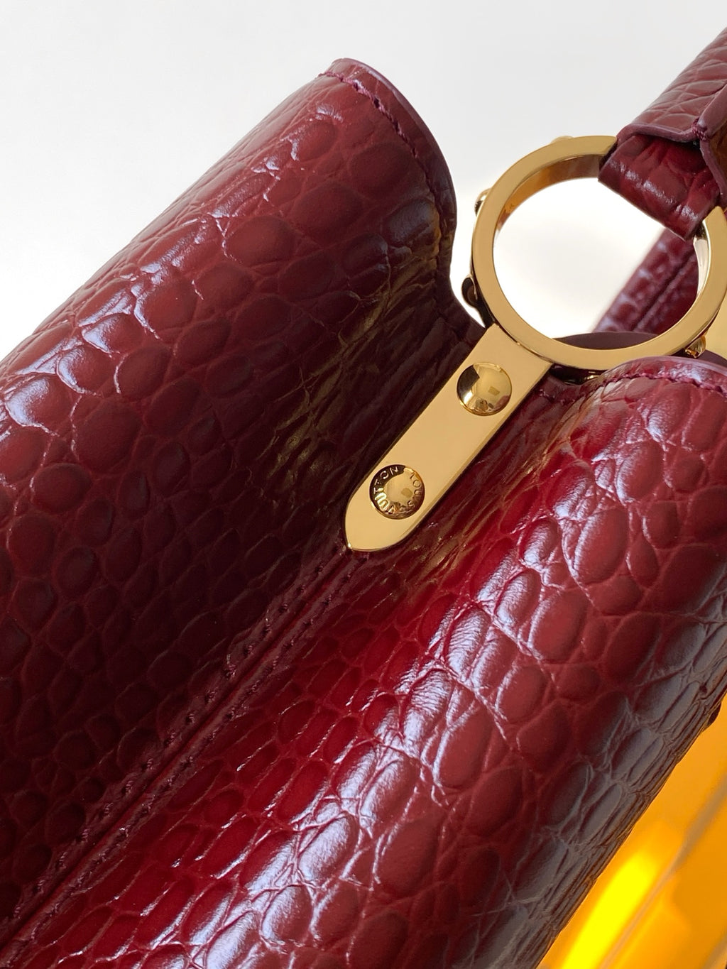 Louis Vuitton Capucines BB - Crocodile Embossed Leather Burgundy