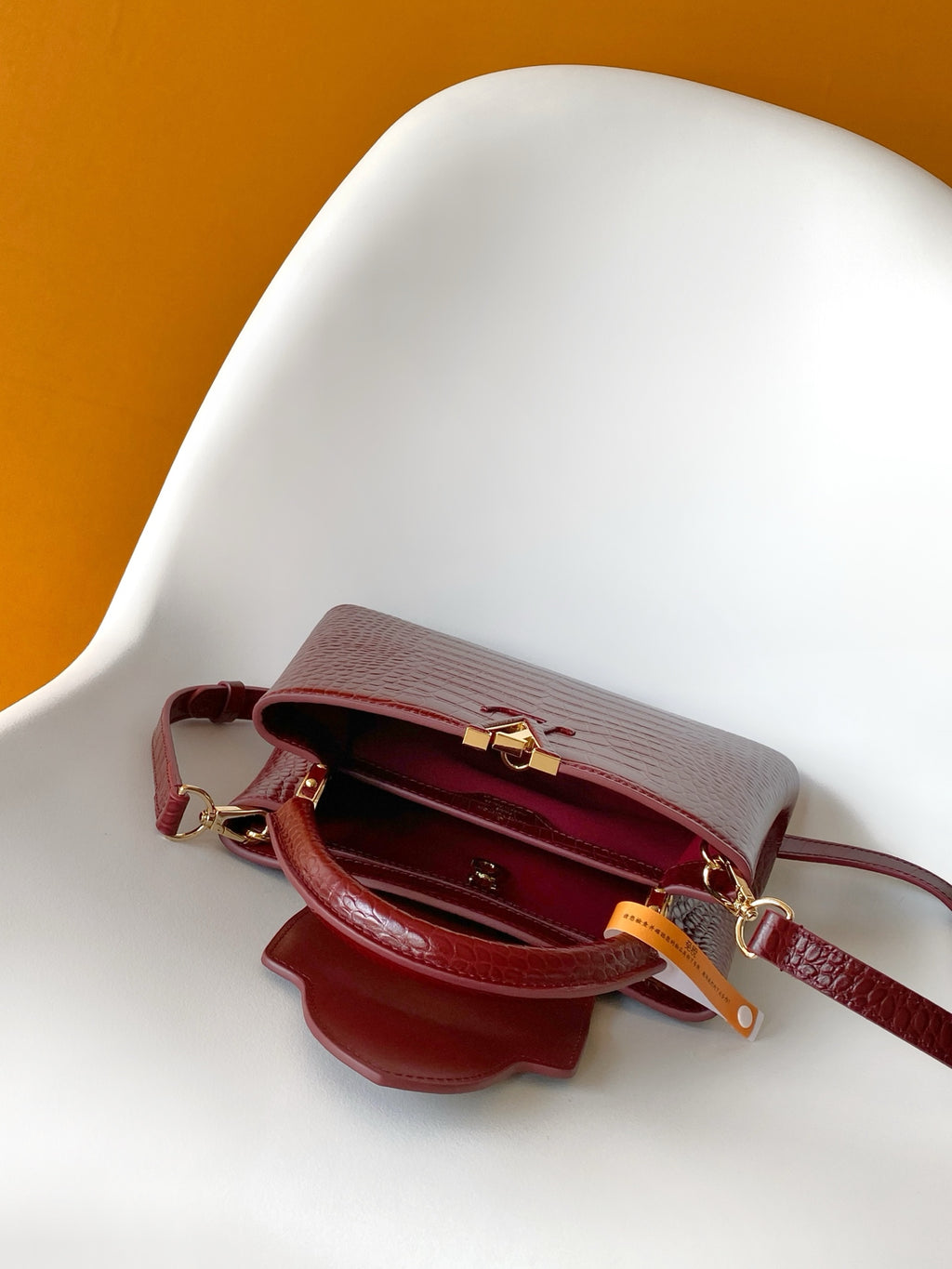 Louis Vuitton Capucines BB - Crocodile Embossed Leather Burgundy