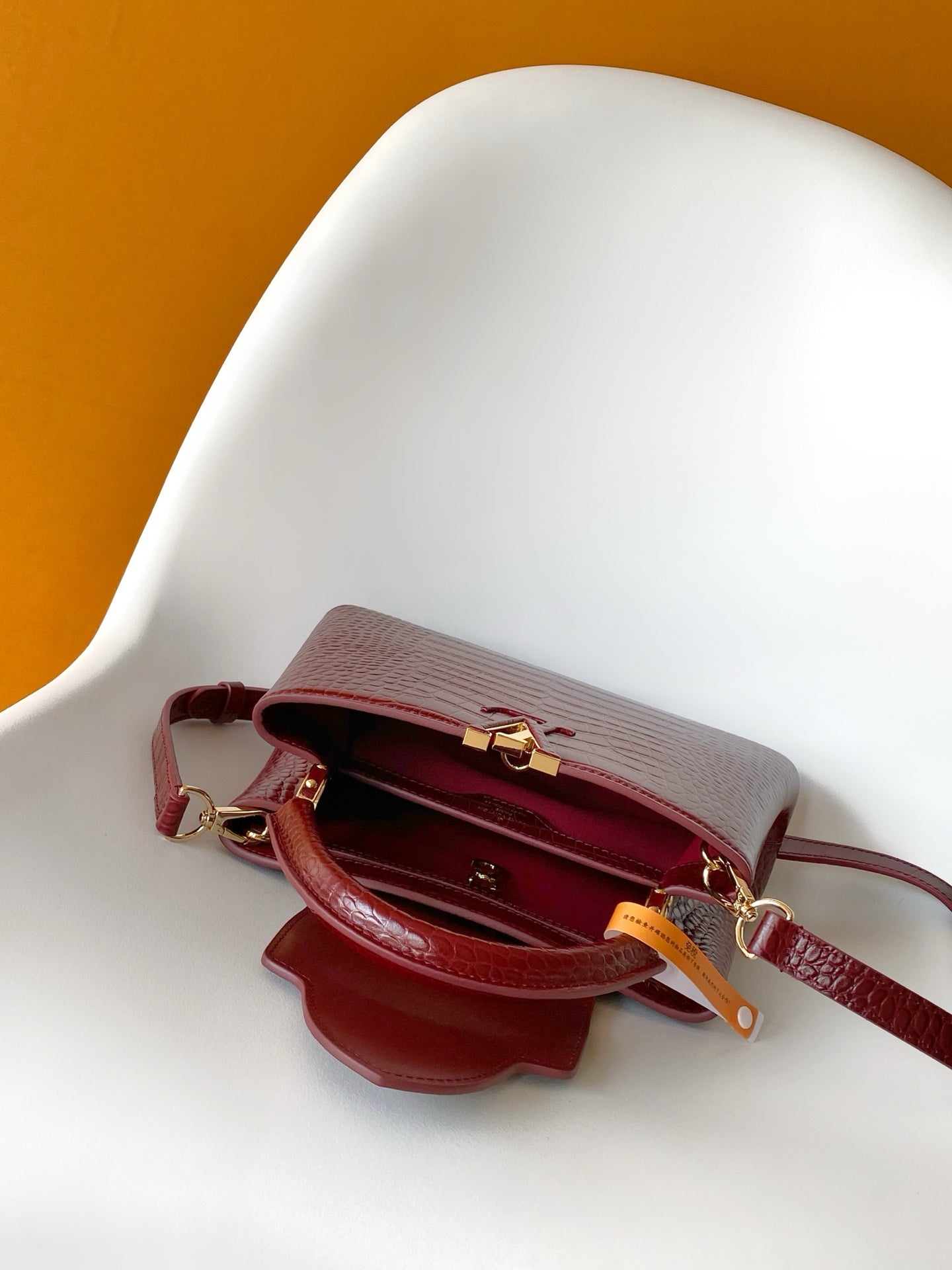 Louis Vuitton Capucines BB - Crocodile Embossed Leather Burgundy