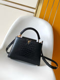 Louis Vuitton Capucines BB - Crocodile Embossed Leather Black