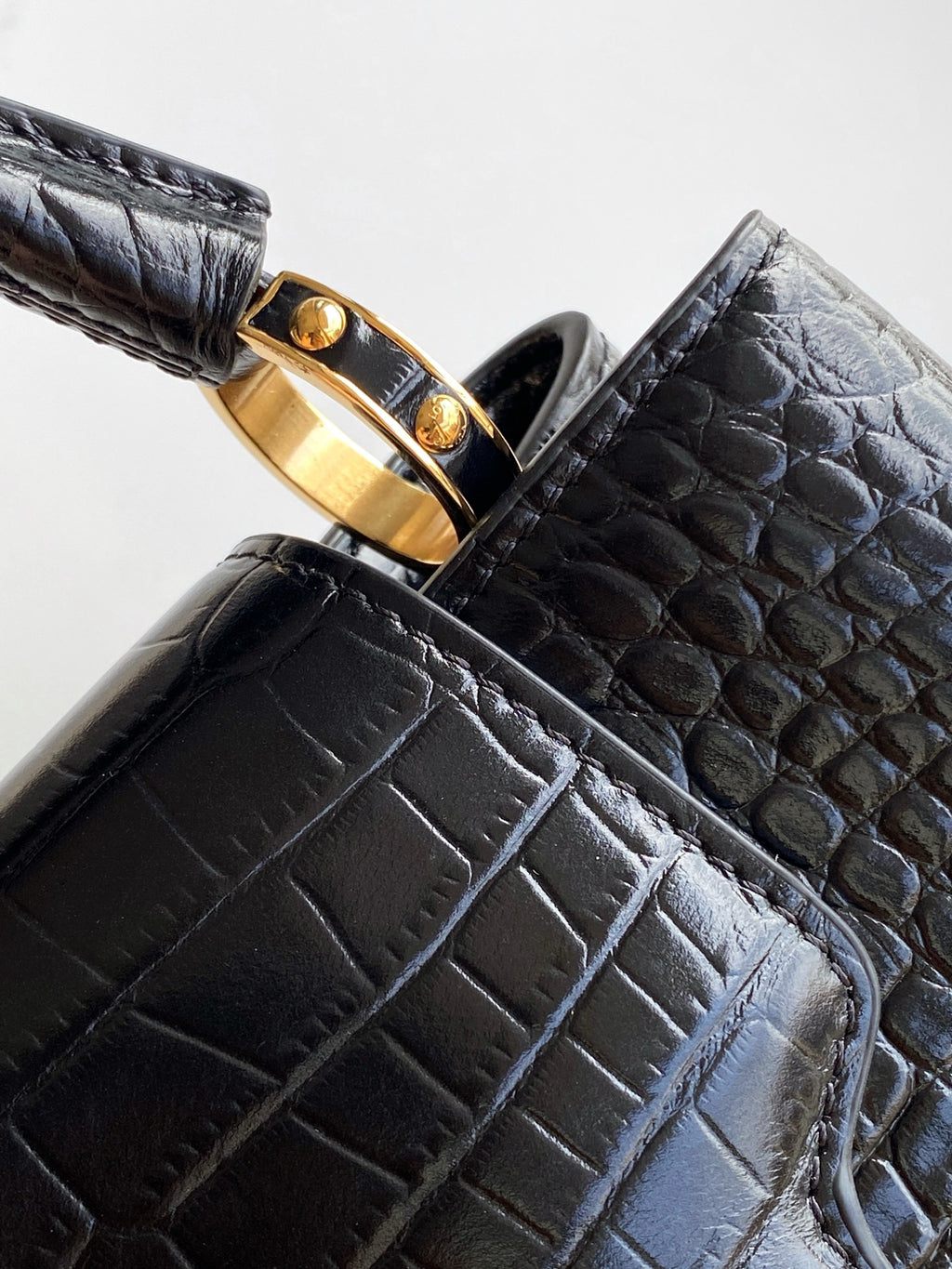Louis Vuitton Capucines BB - Crocodile Embossed Leather Black