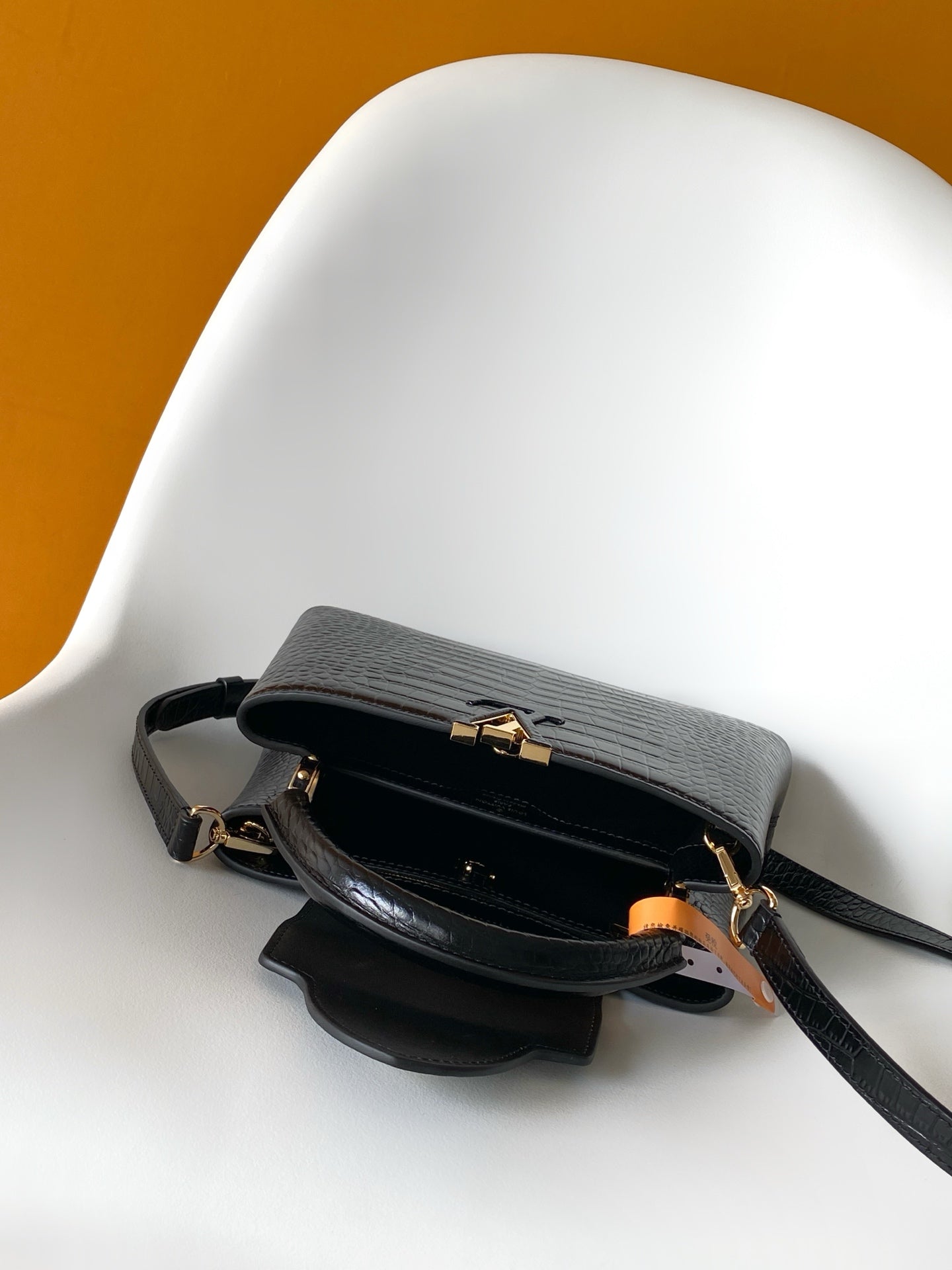 Louis Vuitton Capucines BB - Crocodile Embossed Leather Black