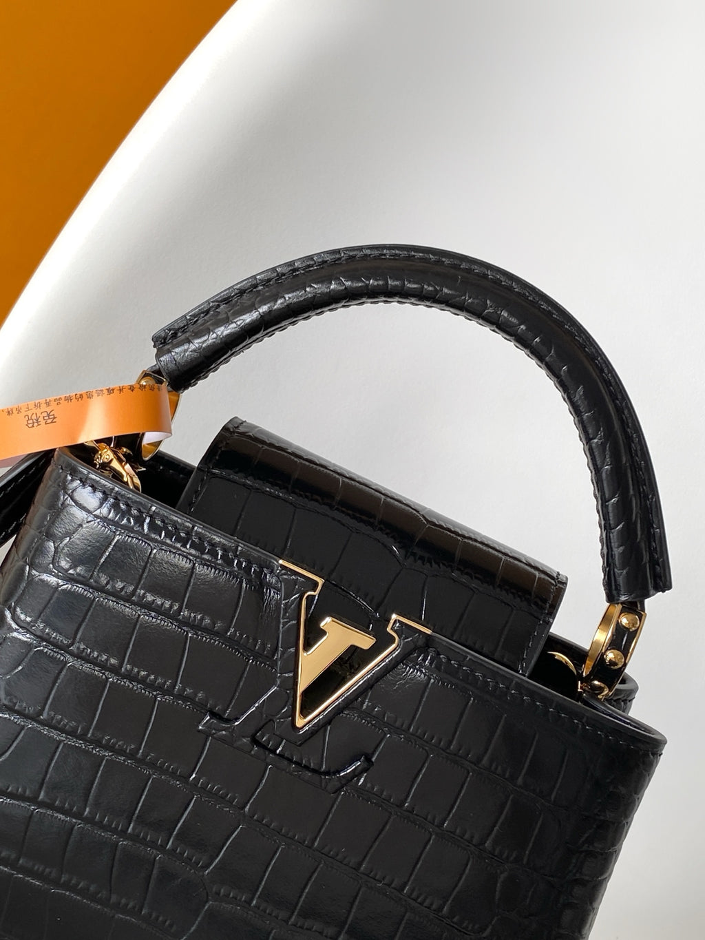 Louis Vuitton Capucines Mini - Crocodile Embossed Leather Black