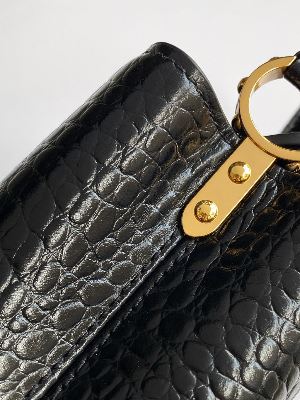Louis Vuitton Capucines Mini - Crocodile Embossed Leather Black
