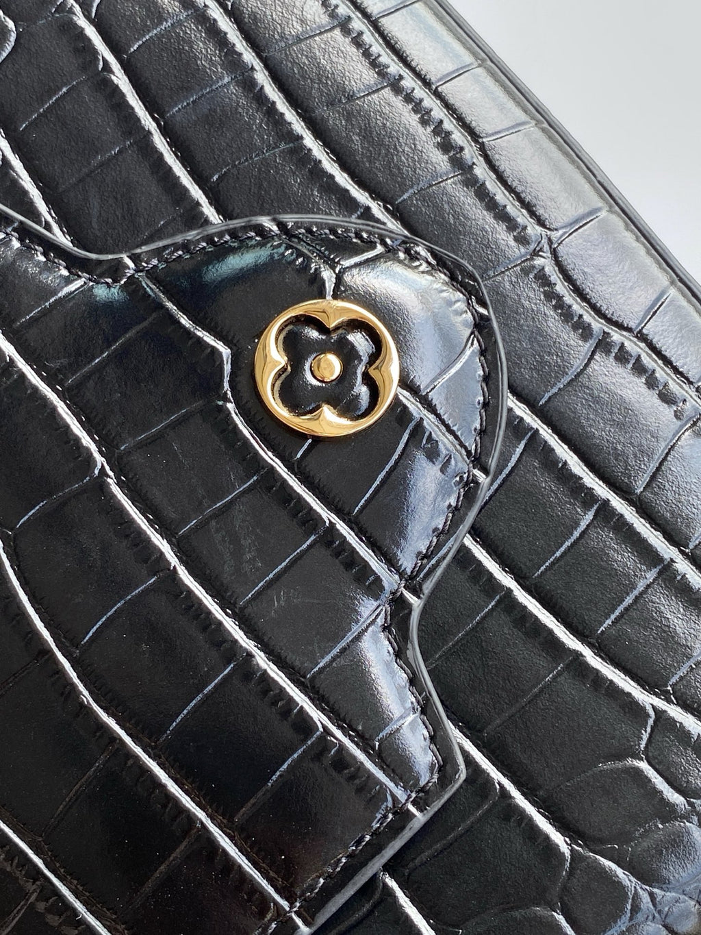 Louis Vuitton Capucines Mini - Crocodile Embossed Leather Black