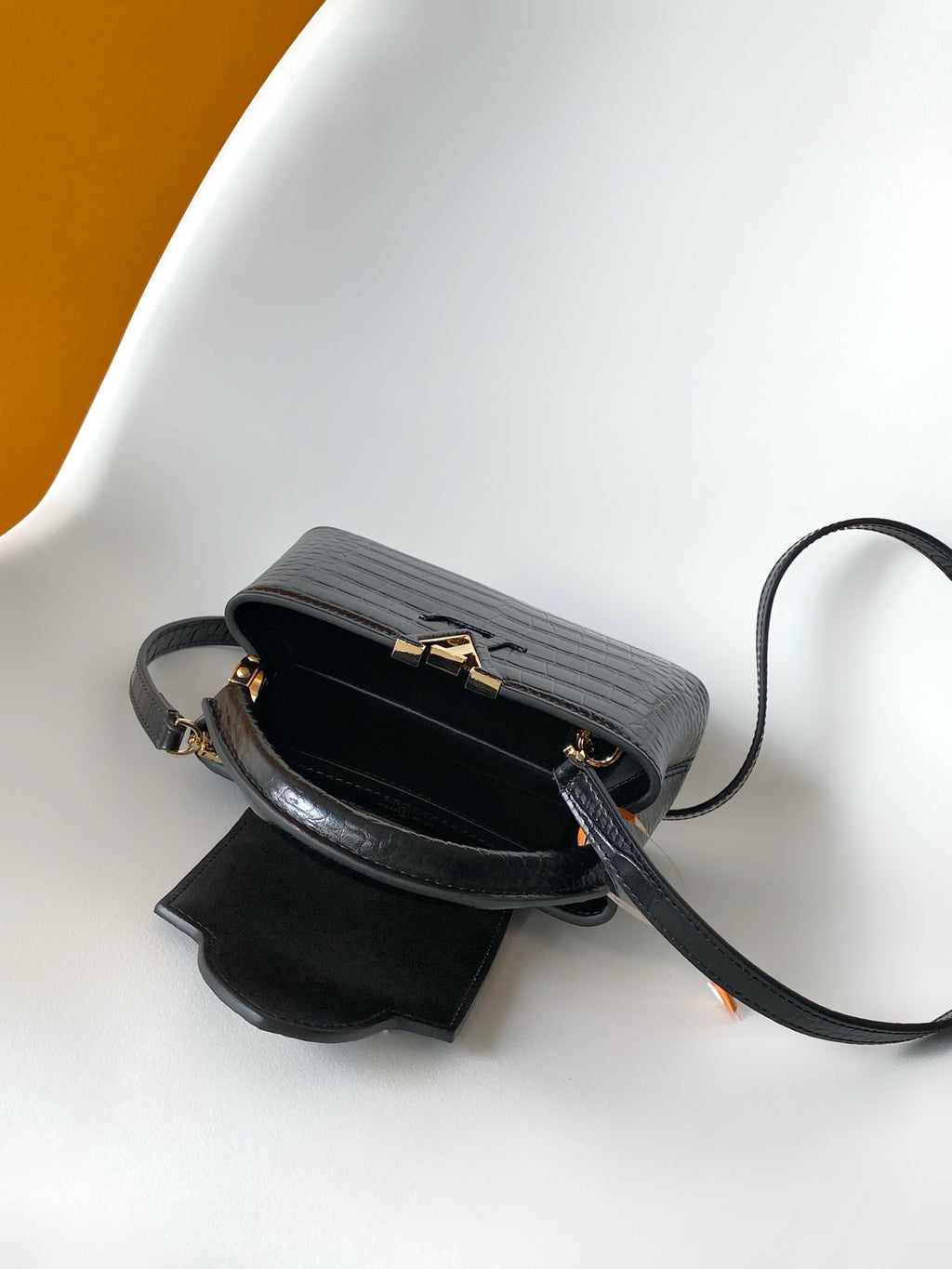 Louis Vuitton Capucines Mini - Crocodile Embossed Leather Black